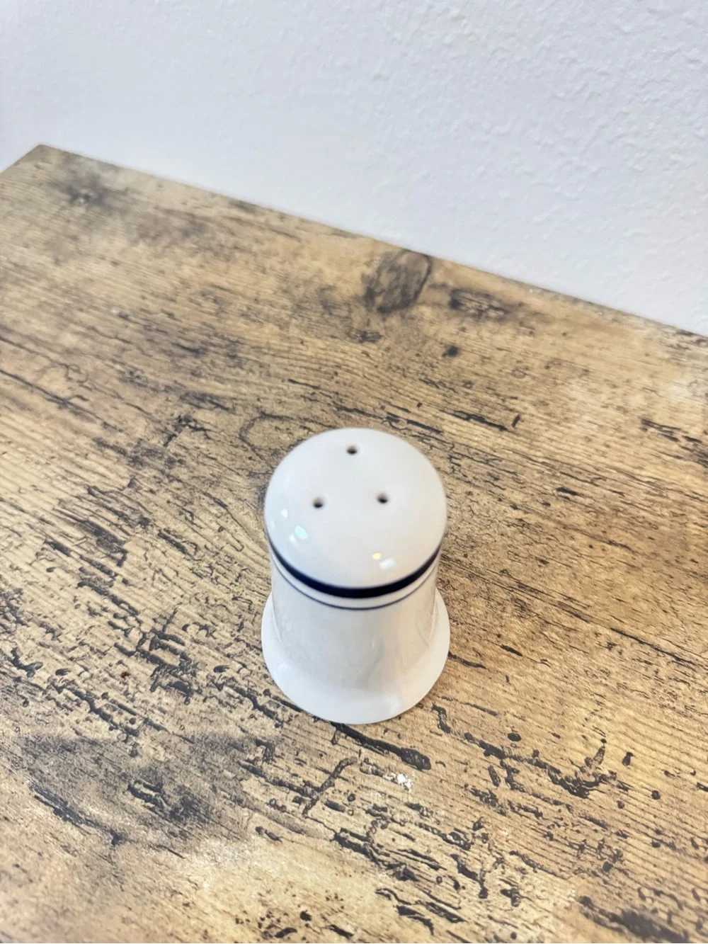Blue Stripe Stoneware Salt & Pepper Shakers | Set of 2